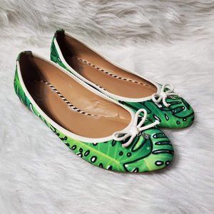 DV8 by Dolce Vita Green Tropical Canvas Flats, 8.5